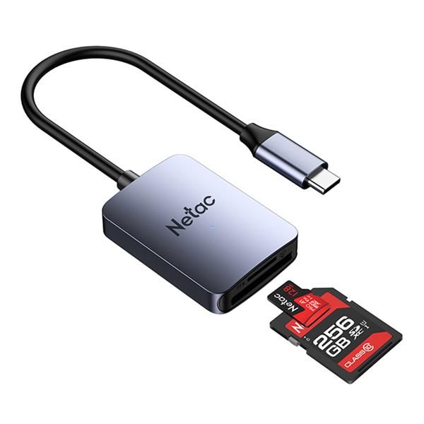 Картридер Netac WK12 NT09WK12-30GR USB3.2 SD, SDHC, SDXC, microSD, microSDHC, microSDXC, Серебристый