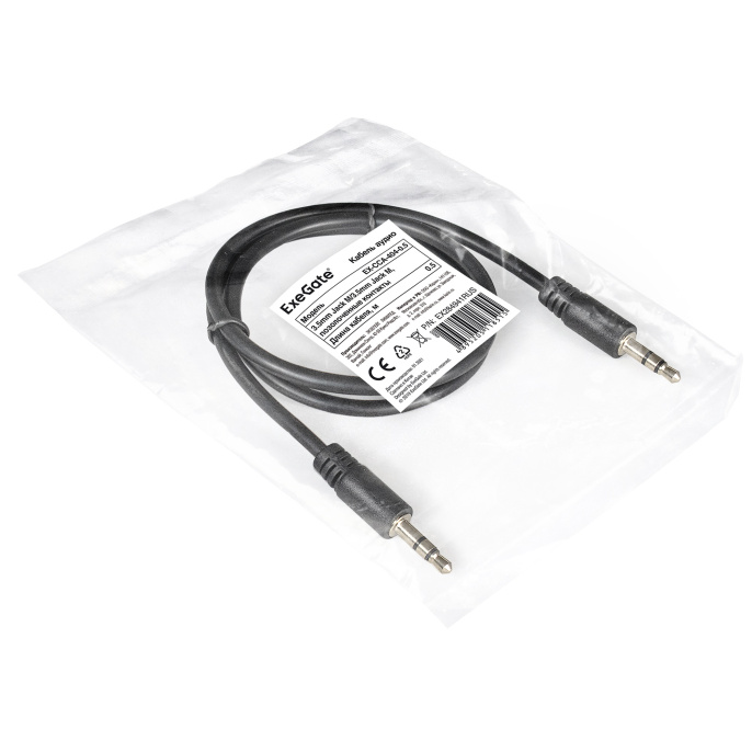 Кабель аудио ExeGate EX-CCA-404-0.5 3.5mm Jack M/3.5mm Jack M, 0,5м, позолоченные контакты EX284941RUS