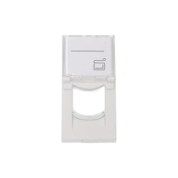 Вставка LANMASTER 22.5х45 на 1 кейстоун, со шторкой, маркировкой, белая LAN-SIP-22L-WH
