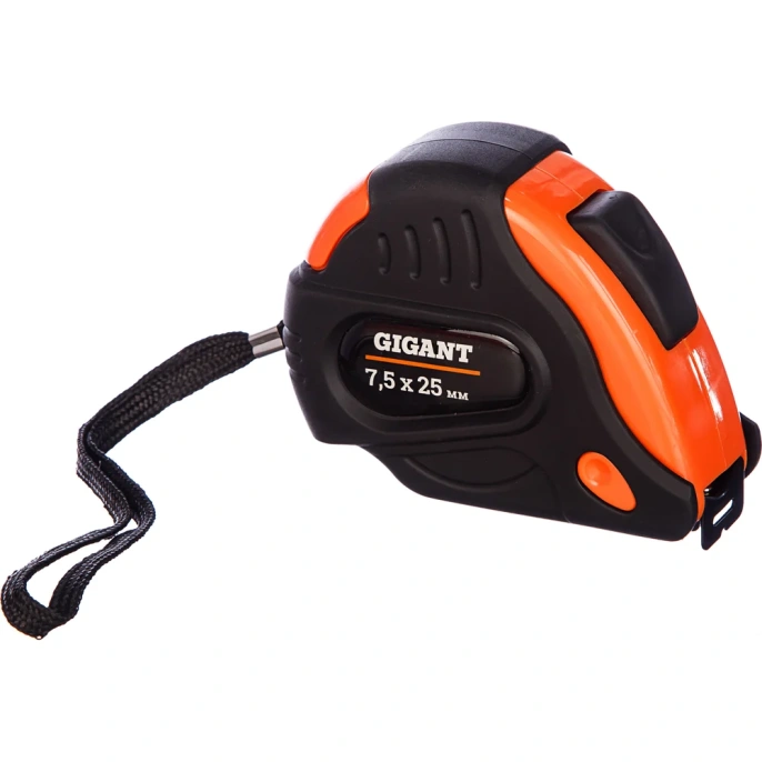 Обрезиненная рулетка с автостопом, 7.5x25мм Gigant GW7525