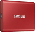 2ТБ Внешний диск SSD Samsung T7 MU-PC2T0R/WW, USB-C, запись - 1000МБ/с, чтение - 1050МБ/с, красный