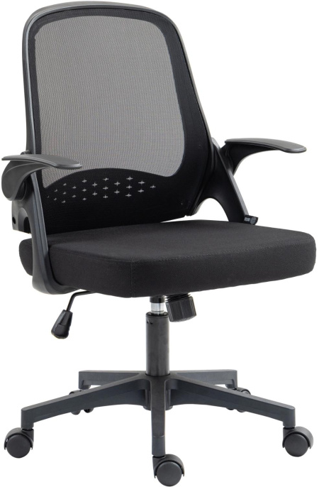 Кресло Cactus CS-MC212-BK, ткань, до 100кг, топ-ган, откидные подлокотники,  черный