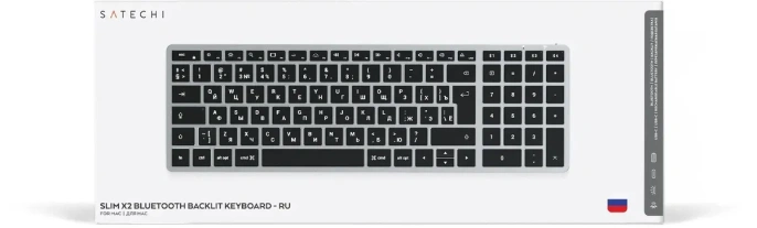 Клавиатура беспроводная Satechi Slim X2 Bluetooth Keyboard - русская раскладка. Цвет: серый космос