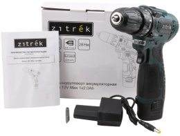 Дрель-шуруповерт ZITREK Green 12V Max, 2Ач,  с одним аккумулятором [085-1015]