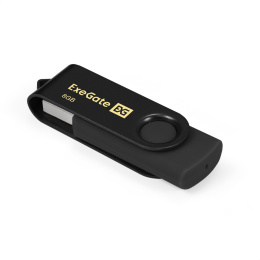 USB-флеш накопитель ExeGate Jet 8GB черный USB2.0, 480Mbps, пластик/металл EX302034RUS