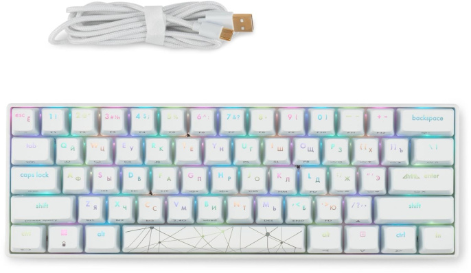 Клавиатура GMNG GG-KB505XW, беспроводная, USB, Bluetooth/Радиоканал,  механическая, белый [1910522]