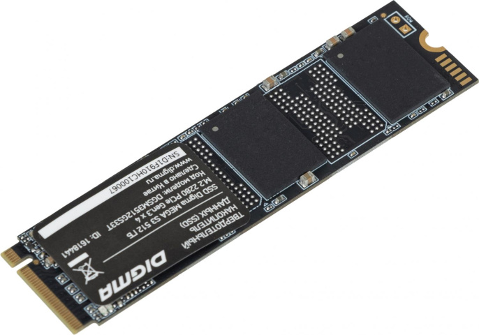 SSD накопитель Digma Mega S3 DGSM3512GS33T 512ГБ, M.2 2280, PCIe 3.0 x4,  NVMe,  M.2,  rtl