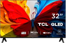 32" Телевизор TCL 32S5K-UZ QLED, FULL HD, СМАРТ ТВ, Google TV, черный
