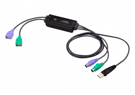 ATEN CV10KM-AT Конвертер, USB PS2, 2xUSB A-тип 2xMINI-DIN6+USB A-тип, 2xFemale 3xMale, USB 1.1/2.0, шнур 0.8м.
