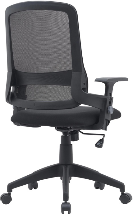 Кресло Cactus CS-MC313-BK, сетка/ткань, до 100кг, топ-ган, регулируемые 1D подлокотники,  черный