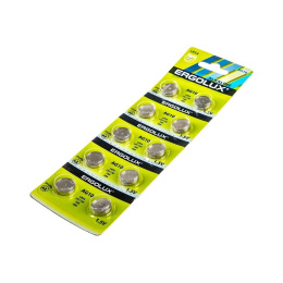 Ergolux AG10 BL-10 AG10-BP10, LR54 /LR1130 /189 /389 батарейка для часов 10 шт. в уп-ке