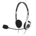Наушники Sven AP-010MV SV-0410010MV стереонаушники с микрофоном, 105 дБ, 20-20000 Гц, 32 Ом, регулятор громкости на кабеле, разъем 2*3,5 мм 3 pin для подключения к ПК, регулируемое оголовье, поворотный микрофонный держатель