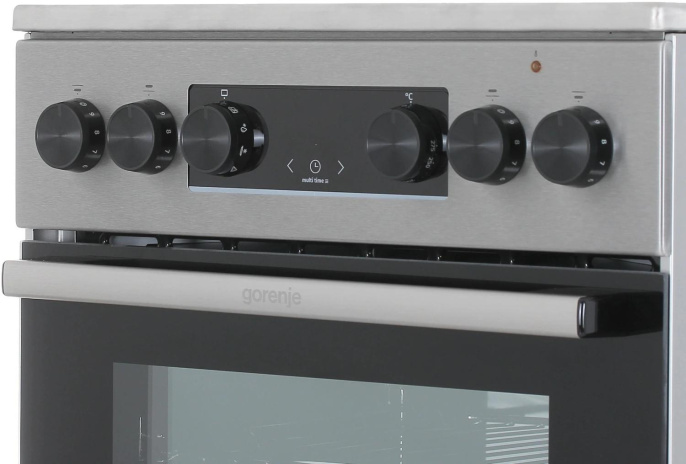 Электрическая плита Gorenje GEC5C40XAOT, стеклокерамика, электрическая, без крышки, серый