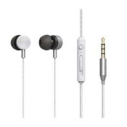 Наушники RITMIX RH-127M Silver {10 мм, 20-20000 Гц, 32 Ом, 95 дБ ± 3 дБ, мик: -42 дБ ± 3 дБ, Jack 3,5 мм, 1,2 м, регулировка громкости, металлический корпус + пластик} 80000777