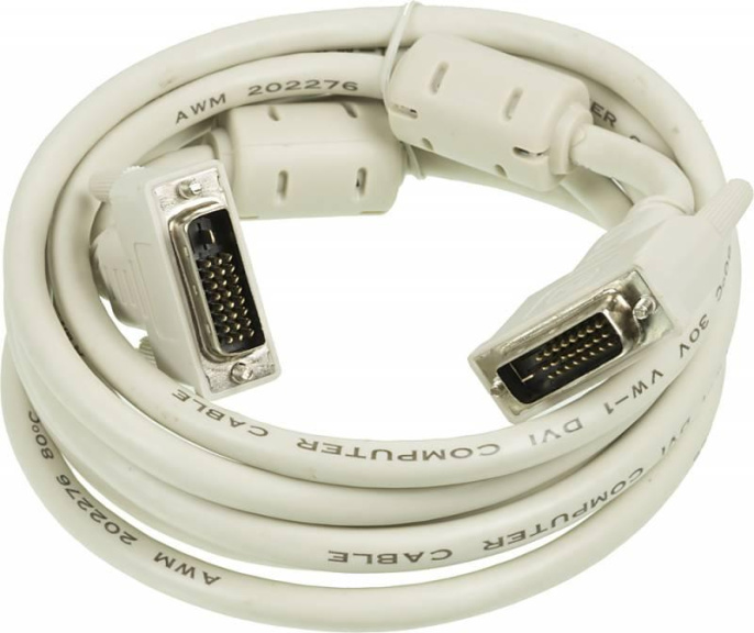 Кабель DVI NingBo DVI-D Dual Link m - DVI-D Dual Link m , ферритовый фильтр , 3м, блистер, черный [rd-dvi-3-br]