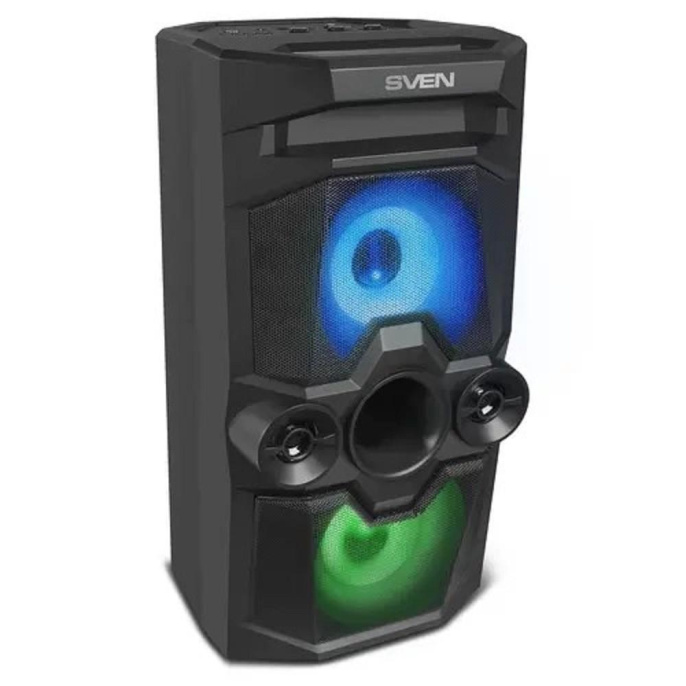Портативная акустика SVEN АС PS-650, черный 50 Вт, TWS, Bluetooth, FM, USB, microSD, LED-дисплей, 4000мА*ч