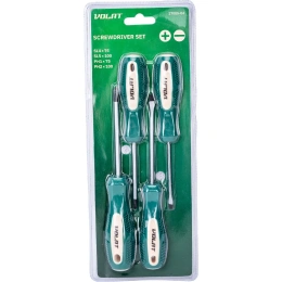 Набор отверток ВОЛАТ 4 шт., SL4x75,SL5x100,PH1x75,PH2x100 17085-04