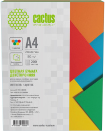 Бумага Cactus CS-CPC-A480200, A4, 200л, 80г/м2, радуга интенсив (5цветов)