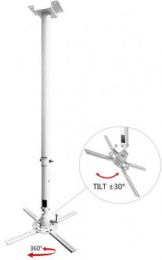 Кронштейн для проектора Buro PR06-W, до 20кг, потолочный, поворот и наклон, белый