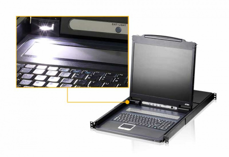 KVM консоль ATEN 19" 16-Port PS/2-USB VGA Single Rail LCD KVM Switch CL1316N-ATA-RG