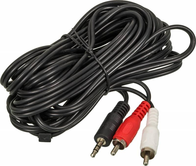 Кабель аудио NingBo JAAC010-5, 2хRCA m - Jack 3.5 m , 5м, черный
