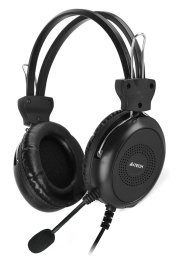 Наушники накладные с микрофоном A4TECH HU-30 черный (проводные, кабель 2м, USB) (HU-30)