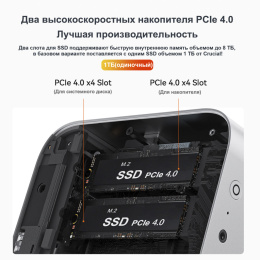 Мини-компьютер Beelink SER9 AMD Ryzen AI 9 HX 365, RAM 32 ГБ, SSD 1000 ГБ, AMD Radeon 890M, серебристый BL/Ryzen_AI_9HX365,32/1TB/Milky Grey
