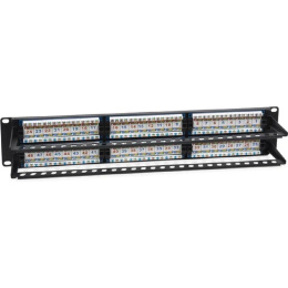 Cabeus PL-48-Cat.6a-Dual IDC Патч-панель 19" (2U), 48 портов RJ-45, категория 6a, Dual IDC, с задним кабельным организатором