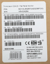 Монитор Lenovo 23.8" ThinkVision C24-20 черный VA LED 6ms 16:9 HDMI матовая 1000:1 250cd 178гр/178гр 1920x1080 75Hz FreeSync VGA FHD 3.01кг 62A8KAT1IS