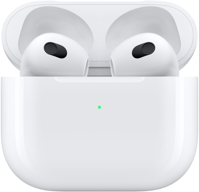 Гарнитура вкладыши Apple AirPods 3 A2565/A2564/A2897 Lightning белый беспроводные bluetooth в ушной раковине MPNY3ZA/A