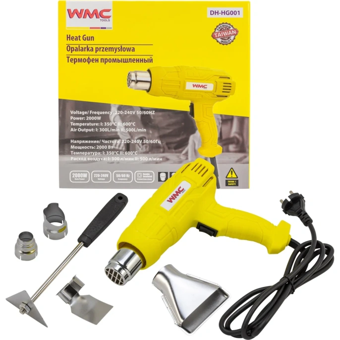 Промышленный фен WMC TOOLS с насадками WMC-DH-HG001 52354