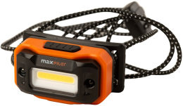 Фонарь налобный аккумуляторный MaxPiler MHF-01 (300/100/20/8 Лм, LED COB, 65°, 5 реж, 1.5-18 ч, инд. заряда)