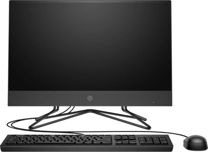 Моноблок HP 200 G4 21.5" Full HD i5 1235U 1.3 8Gb SSD512Gb Iris Xe DVDRW CR FreeDOS GbitEth WiFi BT 65W клавиатура мышь Cam черный 1920x1080 (6D418EA)