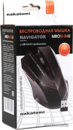 Мышь MRON-04U BLACK Nakatomi Navigator RF 2.4G Optical - 6 кнопок ролик прокрутки, USB, черная