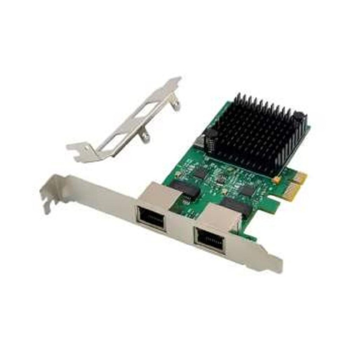 ORIENT XWT-RTL8125L2PE, Сетевая карта PCI-Ex1 v3.0 2xRJ45 2.5GbE NIC, RTL8125B+ASM1806 chipset, 2.5/1 Гбит/с, 2 планки крепления 33249