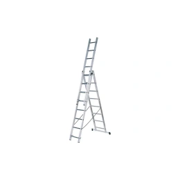 Трехсекционная алюминиевая лестница FIT 3х8 ступеней 65433