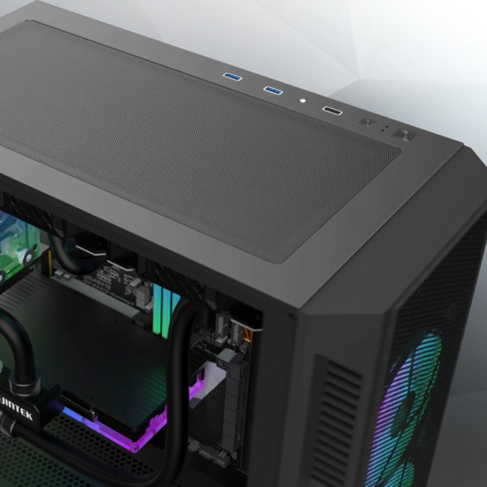 Корпус без блока питания Case Raijintek ARCADIA III-MS4, Midi-Tower, TG, 4x120mm ARGB, 1xUSB-A 3.0 + 2xUSB 2.0, ATX, mATX, mITX Black