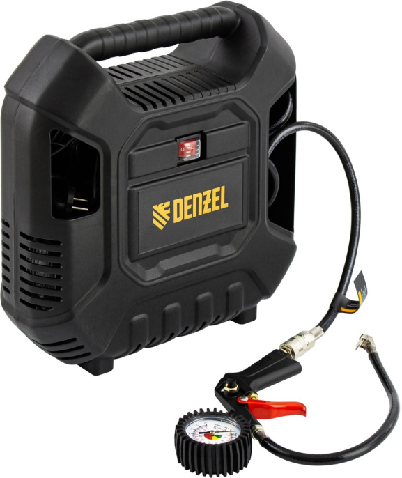 Компрессор поршневой Denzel DL1100 безмасляный 1100Вт черный