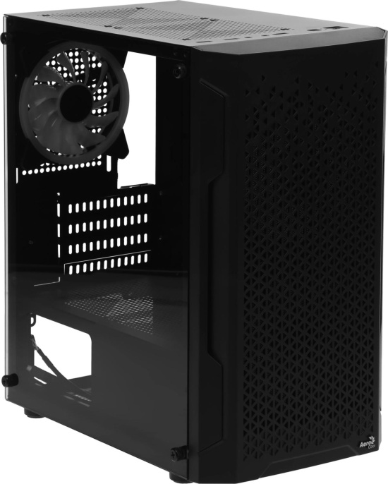 Корпус mATX Aerocool Trinity Mini-G-BK v2, Mini-Tower, без БП, черный [accs-pv32033.11]