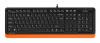 Клавиатура A4Tech FK10 черный/оранжевый USB (FK10 ORANGE) кабель 1.5м