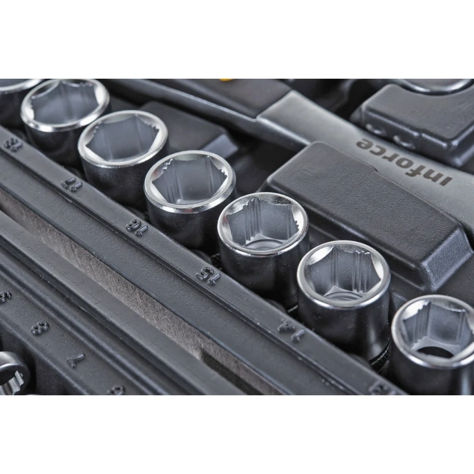 Набор инструментов Inforce 85 предметов 1/2", 1/4" Inforce, Сталь Cr-V, Профессиональный, 06-07-14
