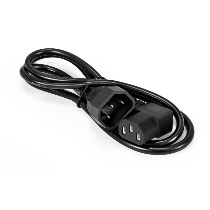 Кабель питания ExeGate Special EC-1S-C13 У - C14/3x0.5 IEC 320 C13 угловой- IEC 320 C14, 3*0.5mm2, CCA, черный, 1м EX297756RUS