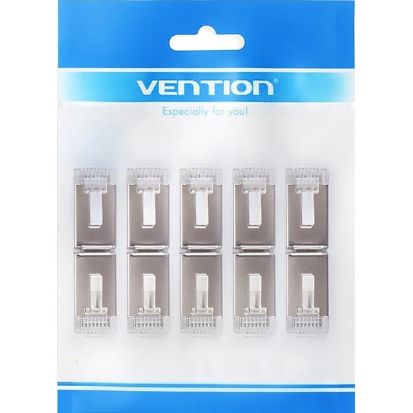 Коннектор Vention RJ45 8p8c , FTP cat. 5e, под витую пару, экранированный 10шт. (IDAR0-10)