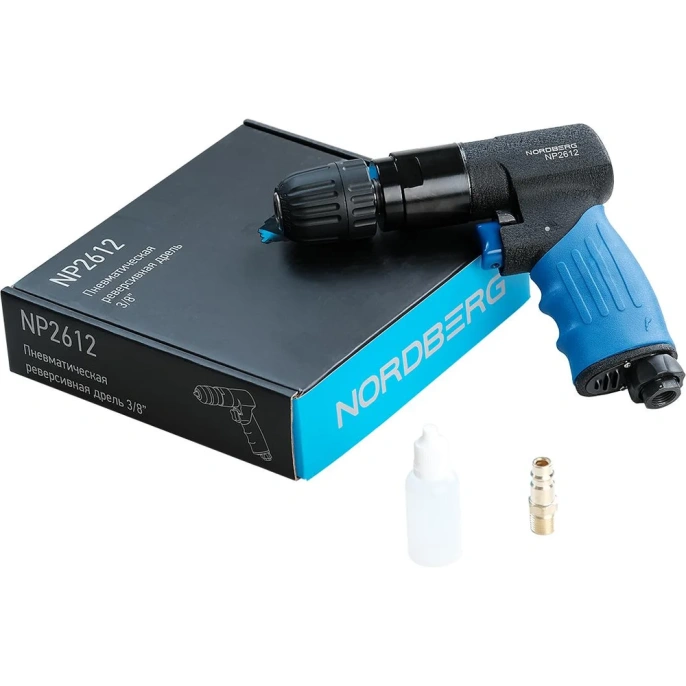 Реверсивная пневмодрель NORDBERG сверла до 10 мм NP2612