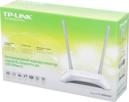 Wi-Fi роутер TP-LINK TL-WR840N,  Wi-Fi 4,  N300,  2.4ГГц, 4 LAN,  белый