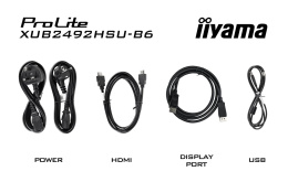 23.8" Монитор Iiyama ProLite XUB2492HSU-B6, 1920x1080, IPS, 100Гц, 1хHDMI, 1хDP, черный