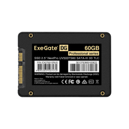 Накопитель SSD 2.5" 60GB ExeGate NextPro UV500TS60 (SATA-III, 3D TLC) EX278215RUS