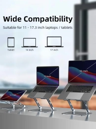 Регулируемая эргономичная подставка CABLETIME CS18G (CT-LS08-AG) – складная, устойчивая, для ноутбуков