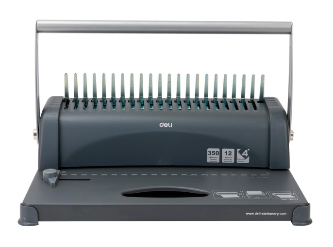Переплетчик Deli Easy E3871 A4/перф.12л.сшив/макс.350л./пластик.пруж. 10-16мм