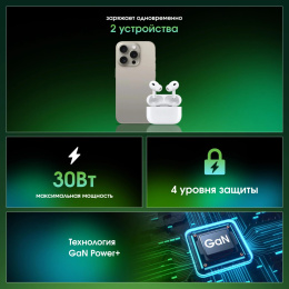 Сетевое зар./устр. Digma Pro DPW3A 30W 3A PD+QC USB-C/USB-A универсальное белый DPW3A3GX11WH